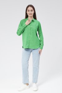 Yeşil Dökümlü Kadın Gömlek