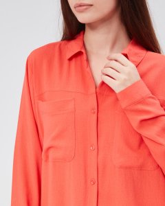 Turuncu Dökümlü Kadın Gömlek