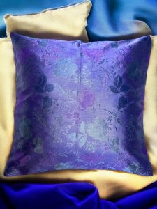 Lacivert Jakar Desenli Makinada Yıkanabilir Kırlent