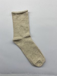 Bej Renk Lastiksiz Burun Dikişsiz Pamuklu Kadın Soket Çorap